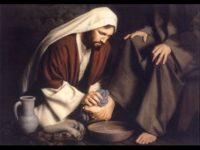 Jesus washes the disciples' feet