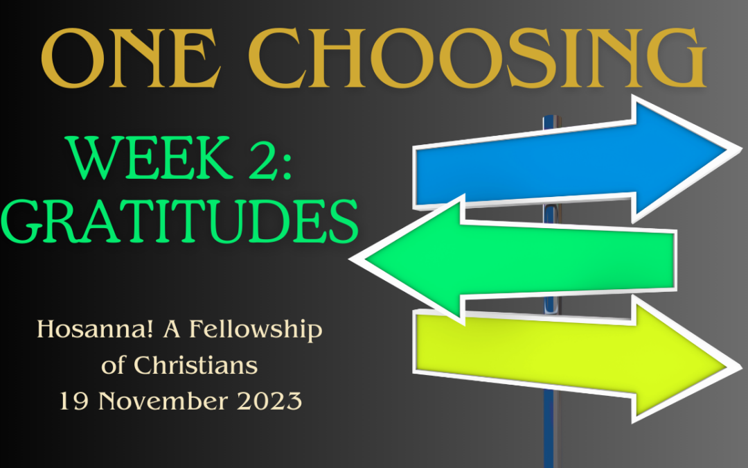 2023-11-19: One Choosing – Gratitudes