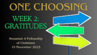 One Choosing – Week 2: Gratitudes